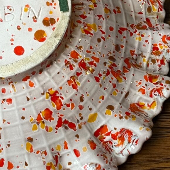 Handmade Studio Art Pottery Ruffled Bowl Signed Robin Mid Century Modern - Picture 9 of 13